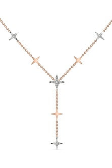 Rose Gold Plated Diamond Chain Necklace
