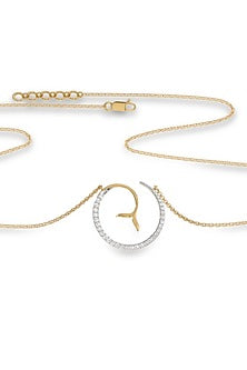 Gold Plated Diamond Siren Whisper Pendant Necklace