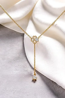 Gold Plated Diamond Four-Leaf Clover Necklace