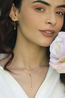 Gold Plated Diamond Four-Leaf Clover Necklace