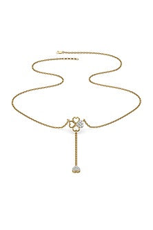 Gold Plated Diamond Four-Leaf Clover Necklace