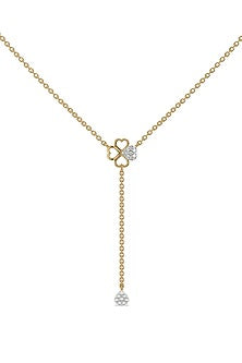 Gold Plated Diamond Four-Leaf Clover Necklace