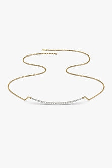 Gold Plated Lab-Grown Diamond Crescent Necklace
