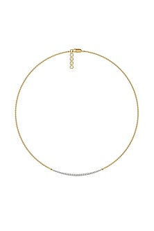 Gold Plated Lab-Grown Diamond Crescent Necklace