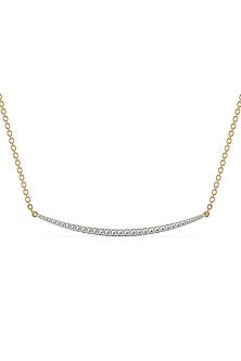 Gold Plated Lab-Grown Diamond Crescent Necklace