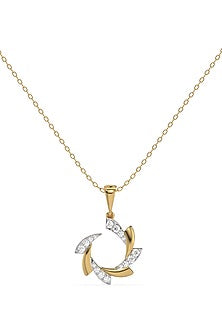 Gold Plated Diamond Swirl Pendant Necklace