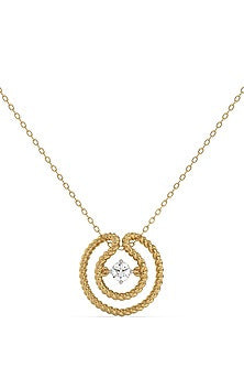 Gold Plated Solitaire Diamond Necklace