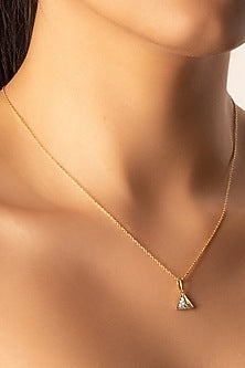 Gold Plated Diamond Prism Point Necklace