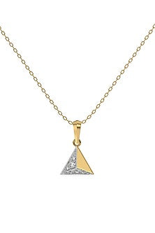 Gold Plated Diamond Prism Point Necklace