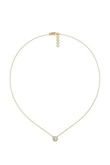 Gold Plated Diamond Solitaire Pendant Necklace