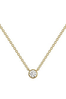 Gold Plated Diamond Solitaire Pendant Necklace