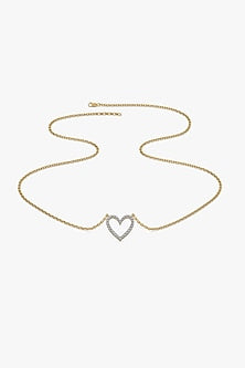 Gold Plated Diamond Heart Necklace