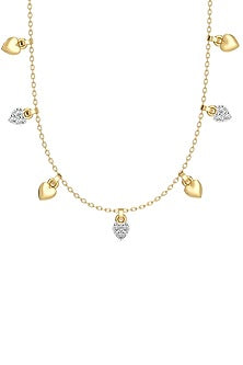 Gold Plated Diamond Heart Charm Necklace