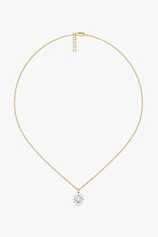 Gold Plated Prong-Set Diamond Floral Necklace