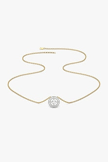 Gold Plated Prong-Set Diamond Pendant Necklace In Sterling Silver