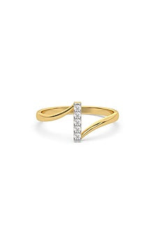 Gold Plated Lab-Grown Diamond V-Shaped Ring