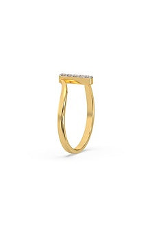 Gold Plated Lab-Grown Diamond V-Shaped Ring