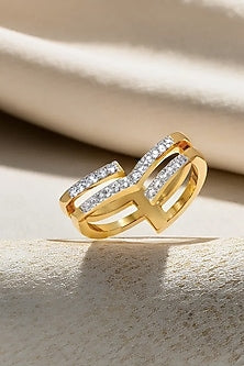 Gold Plated Lab-Grown Diamond Cocktail Ring