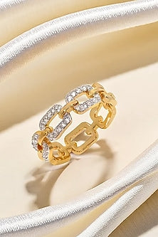 Gold Plated Lab-Grown Diamond Cocktail Ring