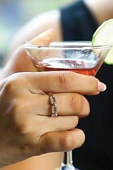 Gold Plated Lab-Grown Diamond Cocktail Ring