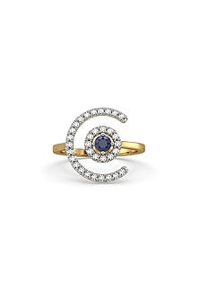 Gold Plated Lab-Grown Diamond Evil-Eye Ring