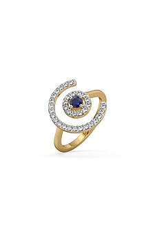 Gold Plated Lab-Grown Diamond Evil-Eye Ring