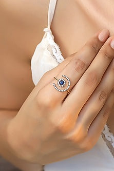 Gold Plated Lab-Grown Diamond Evil-Eye Ring