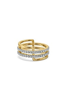Gold Plated Lab-Grown Diamond Cocktail Ring
