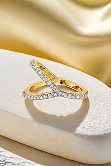 Two-Tone Finish Lab-Grown Diamond Interlock Ring