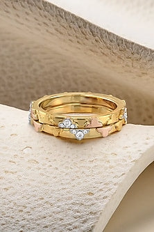 Gold Plated Lab-Grown Diamond Clover Ring