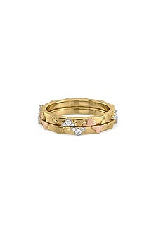 Gold Plated Lab-Grown Diamond Clover Ring