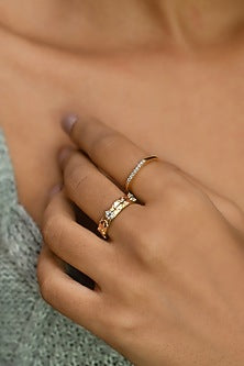 Gold Plated Lab-Grown Diamond Clover Ring
