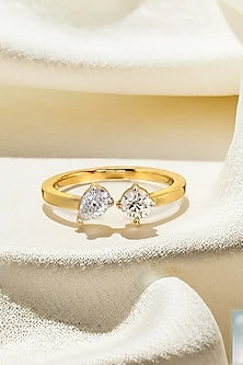 Gold Plated Lab-Grown Diamond Toi-Et-Moi Ring