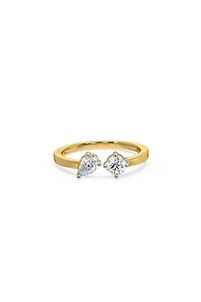 Gold Plated Lab-Grown Diamond Toi-Et-Moi Ring