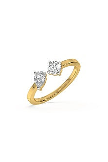 Gold Plated Lab-Grown Diamond Toi-Et-Moi Ring