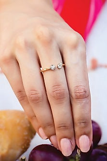 Gold Plated Lab-Grown Diamond Toi-Et-Moi Ring
