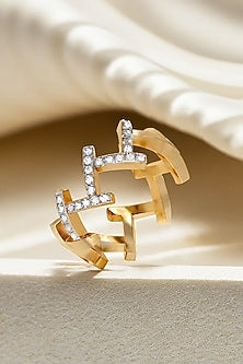 Gold Plated Lab-Grown Diamond Cocktail Ring