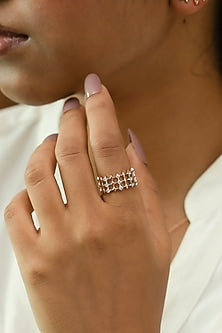 Rose Gold Plated Lab-Grown Diamond Cosmic Band Ring