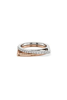 Rose Gold Plated Lab-Grown Diamond Stack Ring