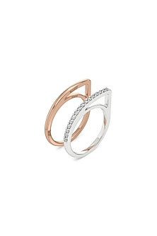 Rose Gold Plated Lab-Grown Diamond Stack Ring