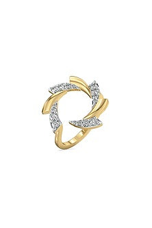 Gold Plated Lab-Grown Diamond Swirl Ring