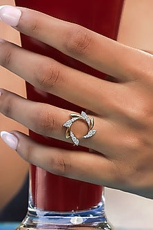 Gold Plated Lab-Grown Diamond Swirl Ring