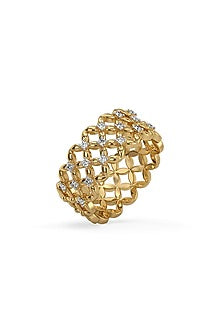 Gold Plated Lab-Grown Diamond Cocktail Ring