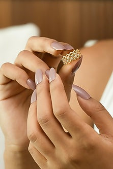 Gold Plated Lab-Grown Diamond Cocktail Ring