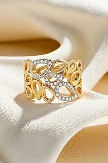 Gold Plated Lab-Grown Diamond Cocktail Ring