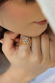 Gold Plated Lab-Grown Diamond Cocktail Ring