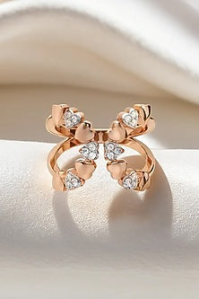 Rose Gold Plated Heart-Shaped Diamond Ring