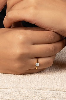 Gold Plated Lab-Grown Diamond Solitaire Ring
