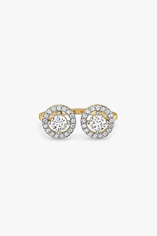 Gold Plated Lab-Grown Prong-Set Diamond Ring