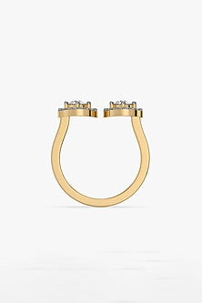 Gold Plated Lab-Grown Prong-Set Diamond Ring